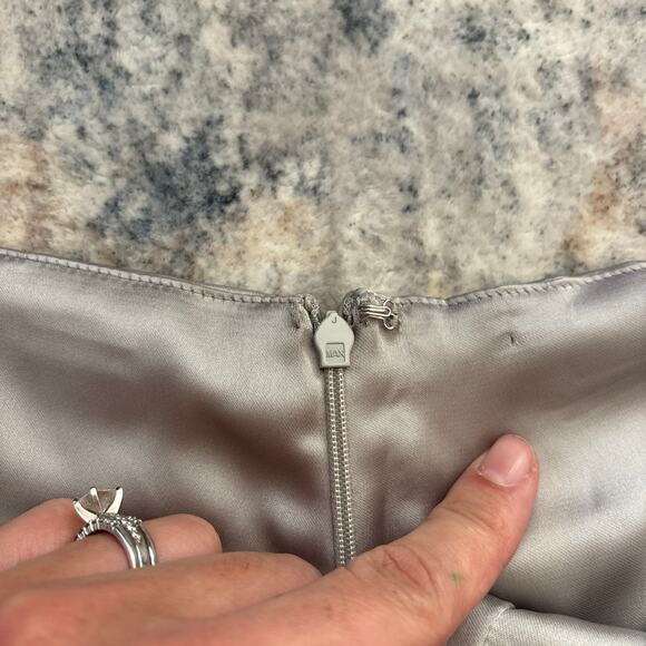 NWT Wild Fable Satin Pull On A-Line‎ Mini Skirt Silver Gray Women's Size Small - Picture 4 of 10